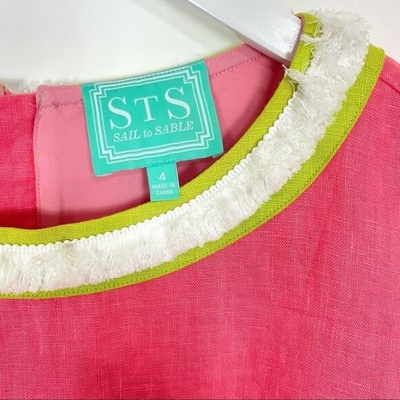 Sail To Sable Pink Linen Fringe Dress - Picture 4 of 9